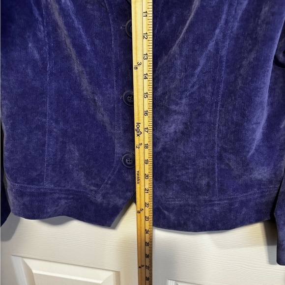 WOMENS R.O.T. DARK LAVENDER CORDUROY LONG SLEEVE FRONT THREE BUTTON CLOSURE SZ L - Picture 13 of 14